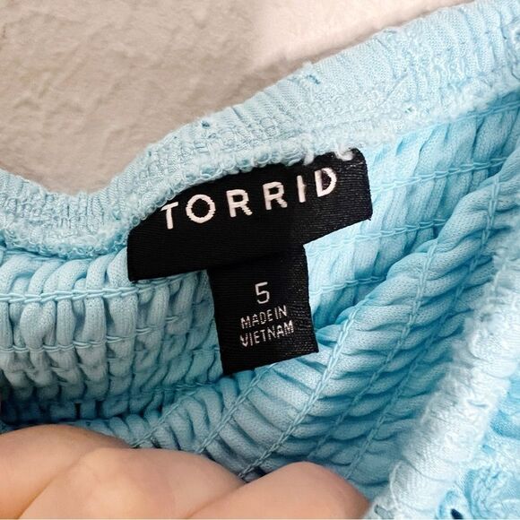 Torrid Maxi Eyelet Strapless Smocked Bodice Dress Size 5 5X blue - Picture 9 of 11